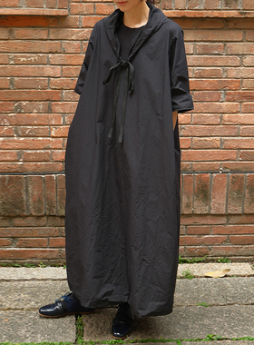 inLESS丨SCHA 1882 V-Back Elbow-length Sleeve Dress纯棉连衣裙