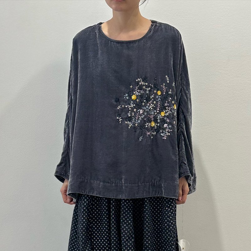 inLESS | AODRESS no.37 Closed NIWA blouse 丝绒绣花衬衫上衣女