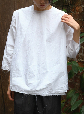 inLESS丨SCHA 1878 Open Front Pleated - Back 3/4 纯棉上衣
