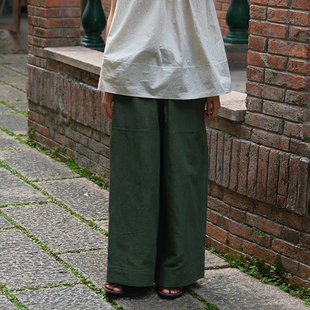 inLESS丨屿麻纪 isola e lino 棉麻阔腿长裤