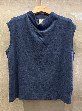 inLESS丨BY BASICS 2009 box vest w/draped neck 羊毛背心