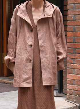 inLESS丨AVIVA JIFEI XUE Hooded Wind Shirt 亚麻连帽衬衫