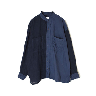 SOIL inLESS SHIRT 亚麻棉拼接衬衫 WORK MAISON PATCH