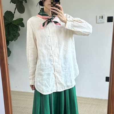 inLESS丨Toast Garment Dyed Linen Chef 英国亚麻长袖衬衫女