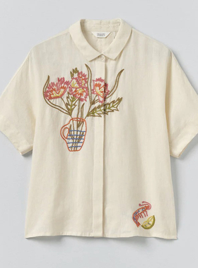 inLESS丨Toast Embroidered Al Fresco 英国亚麻刺绣衬衫上衣女