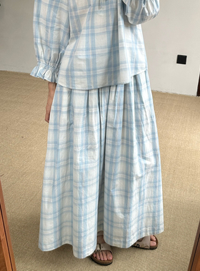 inLESS | Skall Studio Dagny skirt 纯棉格纹半身裙女