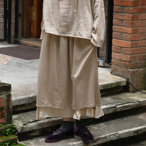 inLESS | Elsa Esturgie réveil bi-material skirt真丝拼接半裙
