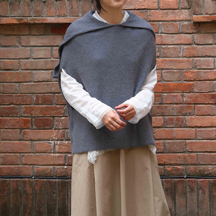 No.11 VILLAGE 手连帽针织背心毛衣女 NATIVE inLESS