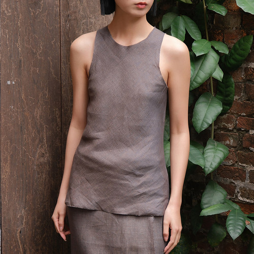 【SALE】Gabriela coll garments LINEN BIAS CUT TOP 亚麻背心