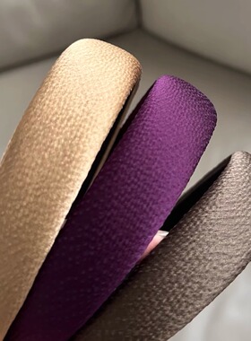 纹理香云纱海绵发箍紫色卡其灰高级感气质复古韩国小众潮网红时尚