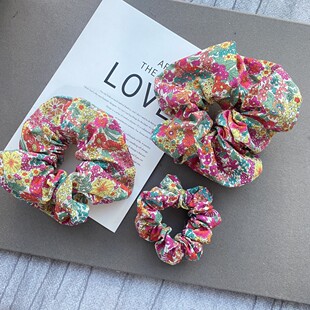 亲子母女发圈大号彩色花园大肠圈英国Liberty利伯缇印花棉布碎花