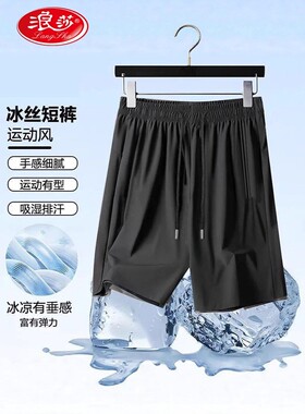浪莎短裤男夏季宽松速干大码轻薄透气潮流大码休闲运动沙滩男士短