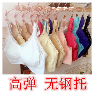 无钢圈少女孕妇全罩杯蕾丝女内衣睡眠运动文胸背心薄款 中老年大码