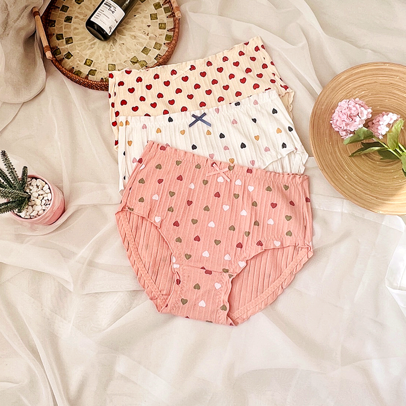 大码内裤女胖mm200斤纯棉中高腰少女爱心无痕透气全棉包臀三角裤,女士内衣/男士内衣/家居服,女三角裤,淘宝优惠券,粉丝福利购,淘宝优惠卷