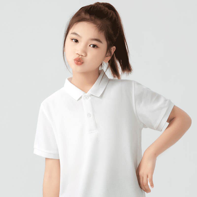 冰离子儿童翻领POLO衫短袖亲子T恤diy定制小学生班校服活动工作服