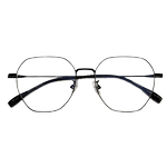 钛架6克大框多边形眼镜女可配有度数镜片奶茶色平光眼睛框架超轻