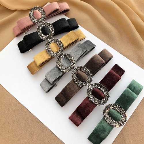 发夹镶钻ins风时尚丝绒蝴蝶结