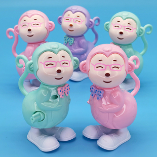 网红上弦发条玩具跳跳长尾猴仿真动物宝宝学爬启蒙男女孩1-2-4岁