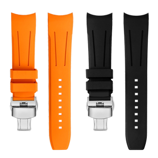 适配艾米龙挑战者系列08.1169运动弧口氟橡胶手表带配件男21 22mm