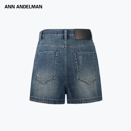 ANN ANDELMAN2026夏季新款做旧水洗热裤破洞休闲高腰显瘦牛仔短裤