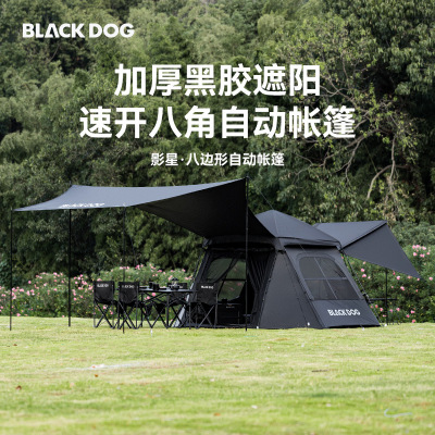 BLACKDOG黑狗户外速开自动帐篷拓展天幕露营便携黑胶防晒野营防雨