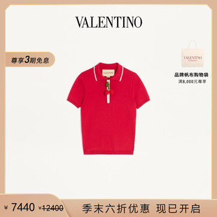季 饰棉质短袖 末优惠 华伦天奴VALENTINO女士樱桃装 上衣 礼物