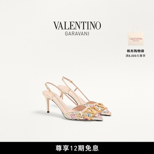 VLOGO 華倫天奴VALENTINO女士 SIGNATURE 秋冬新品 后系帶高跟鞋
