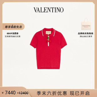 季 饰棉质短袖 末优惠 华伦天奴VALENTINO女士樱桃装 上衣 礼物