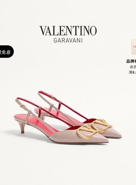 华伦天奴VALENTINO女士VLOGO SIGNATURE牛皮革高跟鞋