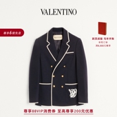 礼物 6期免息 华伦天奴VALENTINO男士 刺绣双排扣羊毛夹克
