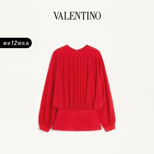 上衣 华伦天奴VALENTINO女士轻质乔其纱宽袖 12期免息