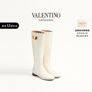 华伦天奴VALENTINO女士VLOGO SIGNATURE羊皮革靴 12期免息