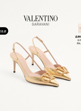 华伦天奴VALENTINO女士 VLOGO SIGNATURE 羊皮革高跟鞋