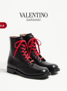 [礼物][6期免息]华伦天奴VALENTINO男士 PUNX 牛皮革踝靴