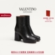 24期免息 礼物 华伦天奴VALENTINO女士FAWCETTE牛皮革厚底短靴