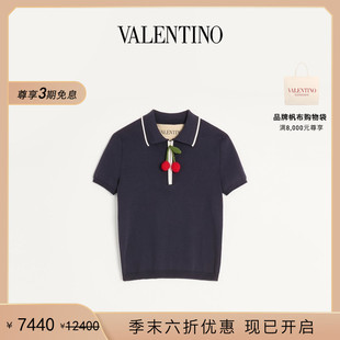 季 饰棉质短袖 末优惠 华伦天奴VALENTINO女士樱桃装 上衣 礼物