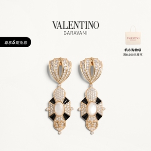 树脂 华伦天奴VALENTINO女士 金属 PLUS 珐琅和仿水晶耳环 PAS