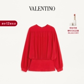 华伦天奴VALENTINO女士轻质乔其纱宽袖 12期免息 上衣 礼物
