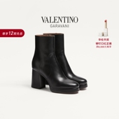 华伦天奴VALENTINO女士FAWCETTE牛皮革厚底短靴 12期免息 礼物