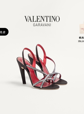 [礼物]华伦天奴VALENTINO女士 DANS LE FOYER 仿水晶高跟凉鞋