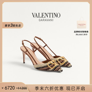 季 SIGNATURE 末优惠 VLOGO 后系带高跟鞋 华伦天奴VALENTINO女士