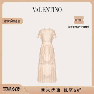 季 华伦天奴VALENTINO女士 末优惠 VALENTINO 棉质花纹迷笛长裙