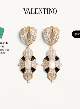 华伦天奴VALENTINO女士 PAS PLUS 金属 树脂 珐琅和仿水晶耳环