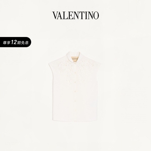 华伦天奴VALENTINO女士刺绣棉质府绸衬衫 上市 新品