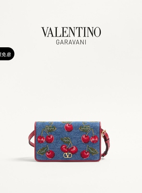 华伦天奴VALENTINO女士 VLOGO SIGNATURE 樱桃迷你手袋