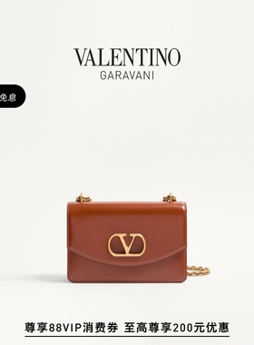 [礼物]华伦天奴VALENTINO女士 VAIN亮面牛皮革手袋单肩手提包