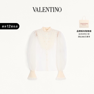 上市 华伦天奴VALENTINO女士刺绣欧根纱衬衫 新品