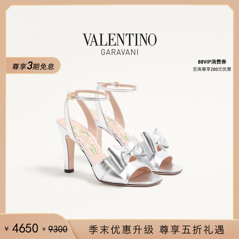 [季末优惠][礼物]华伦天奴VALENTINO女士 BOWOW 羊皮革高跟鞋,女鞋,时装凉鞋,淘宝优惠券,粉丝福利购,淘宝优惠卷