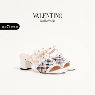 ROCKSTUD 华伦天奴VALENTINO女士 上市 编织铆钉高跟凉鞋 新品