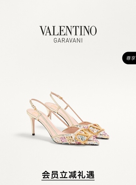 [会员立减]华伦天奴VALENTINO女士 VLOGO SIGNATURE 后系带高跟鞋